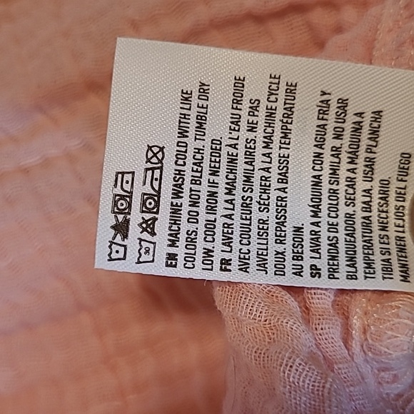 American Eagle Cotton Gauzy Peach Button-up Long Sleeve Oversized Shirt Wmns M - Picture 10 of 13